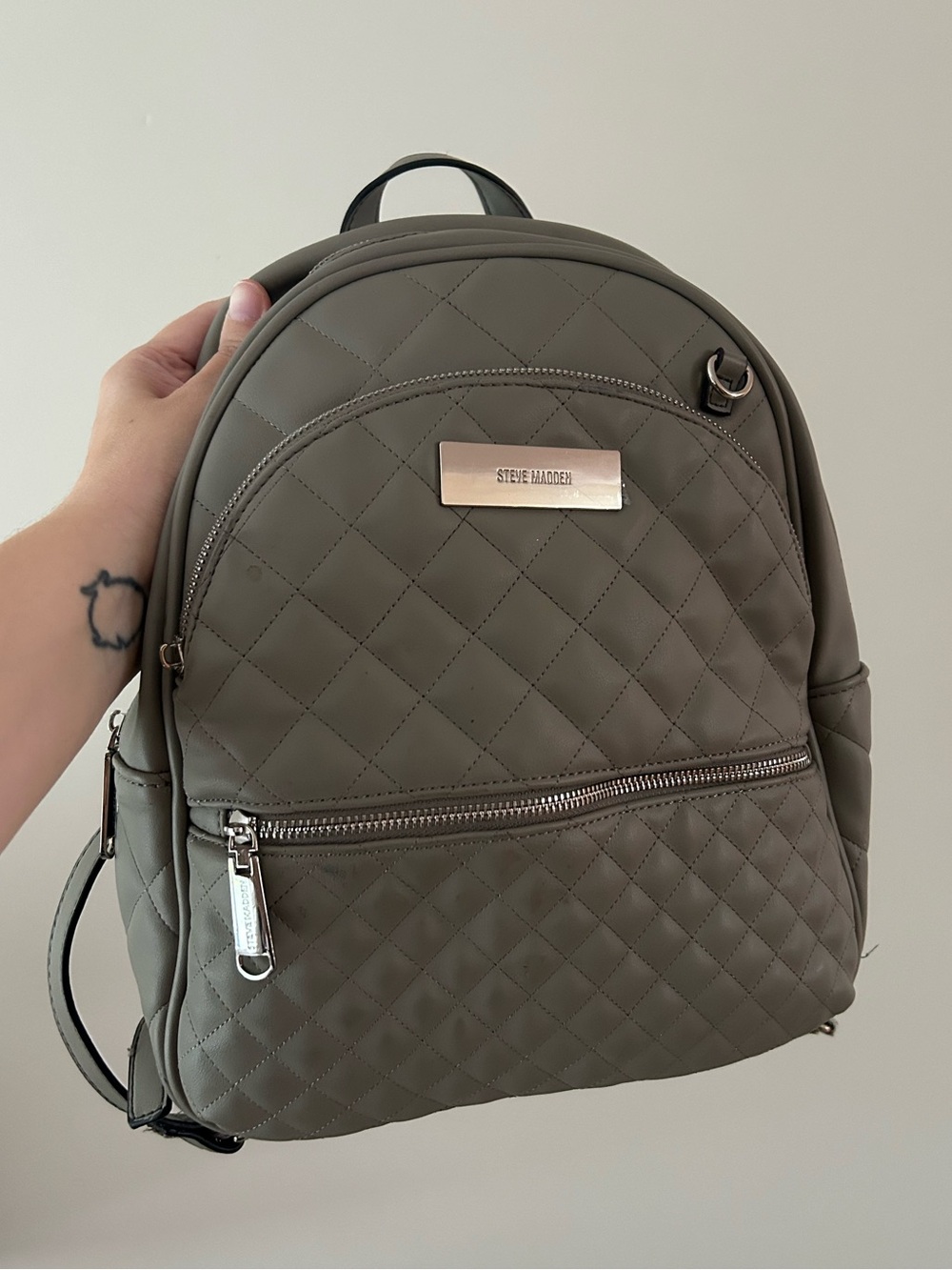 Steve Madden Leather Quilted Backpack